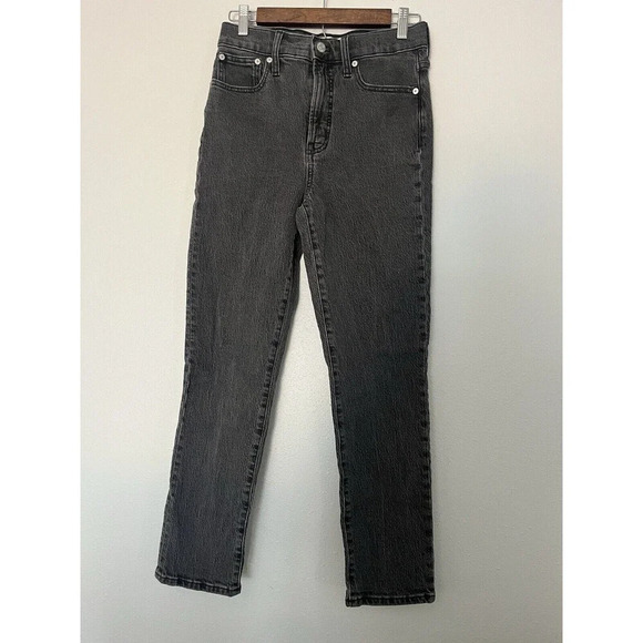 90s Madewell Jeans Women's 26 The Perfect Vintage‎ Stone Wash Black Straight Leg - Picture 1 of 10
